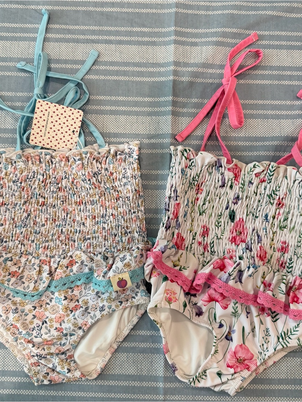 Set of 2 Cheeky Plum Floral Smocked Swim